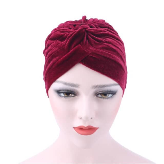 Kırmızı Kemoterapi Başlığı Atkı - Kadife