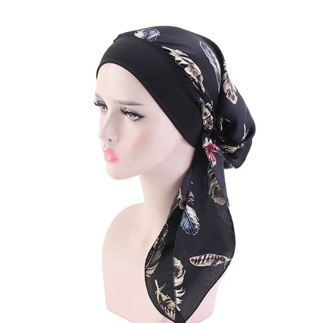 Lucille Fashion Kadin Kemo Eşarp Si̇Yah Desenli̇