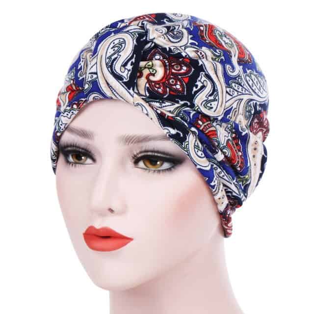 Lou Modern Kadin Eşarp Mavi̇ Desenli̇ Bone