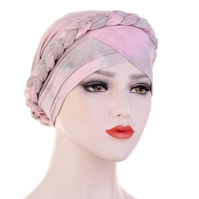 Pembe Kemo Türban Eşarp - Pastel