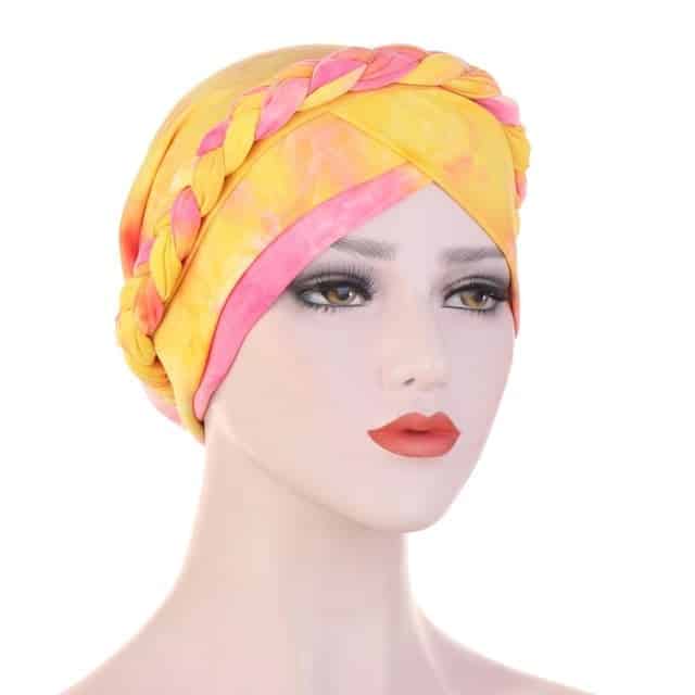 Sarı Kemo Türban Eşarp - Pastel
