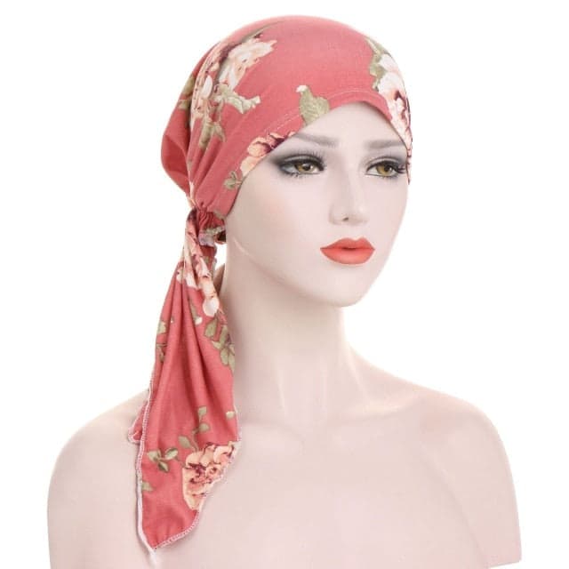 Aloïse Modern Kadin Eşarp Kemo Saç Pembe Desenli