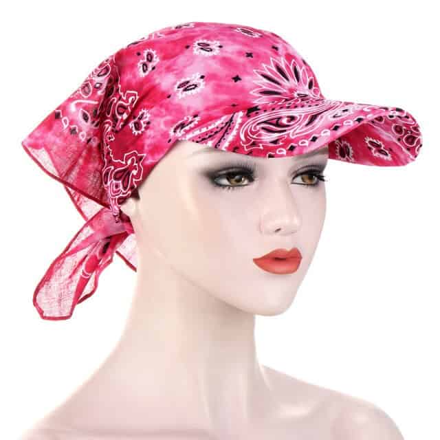 Bohem Pembe Kemo Eşarp Şapkası