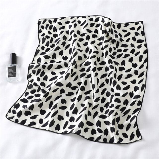 Saç Için Eşarp 50 Beyaz - Leopar